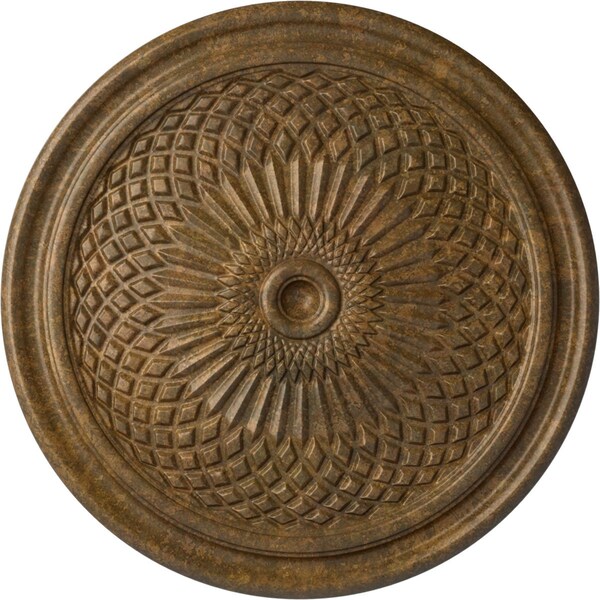 Ekena Millwork Trinity Ceiling Medallion (Fits Canopies up to 3"), Hand-Painted Rubbed Bronze, 22"OD x 1 3/4"P CM22TNRZS - main